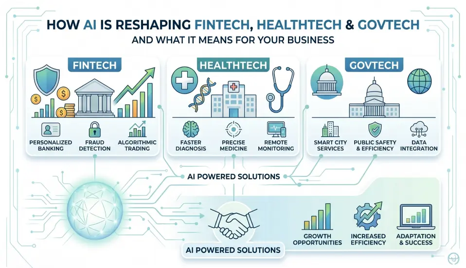 How AI Is Reshaping FinTech, HealthTech & GovTech - And What It Means for Your Business 